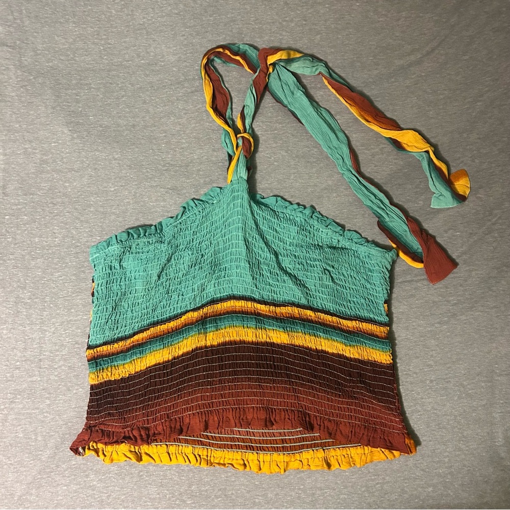 NY&C Multicolored, Smocked Halter Top